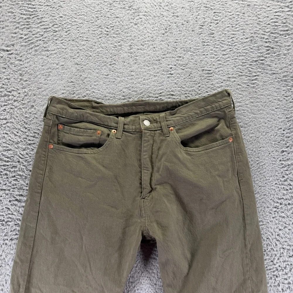 Levi's 505 Jeans Mens 34x30 Green Cotton Denim Straight Workwear Travel Stretch